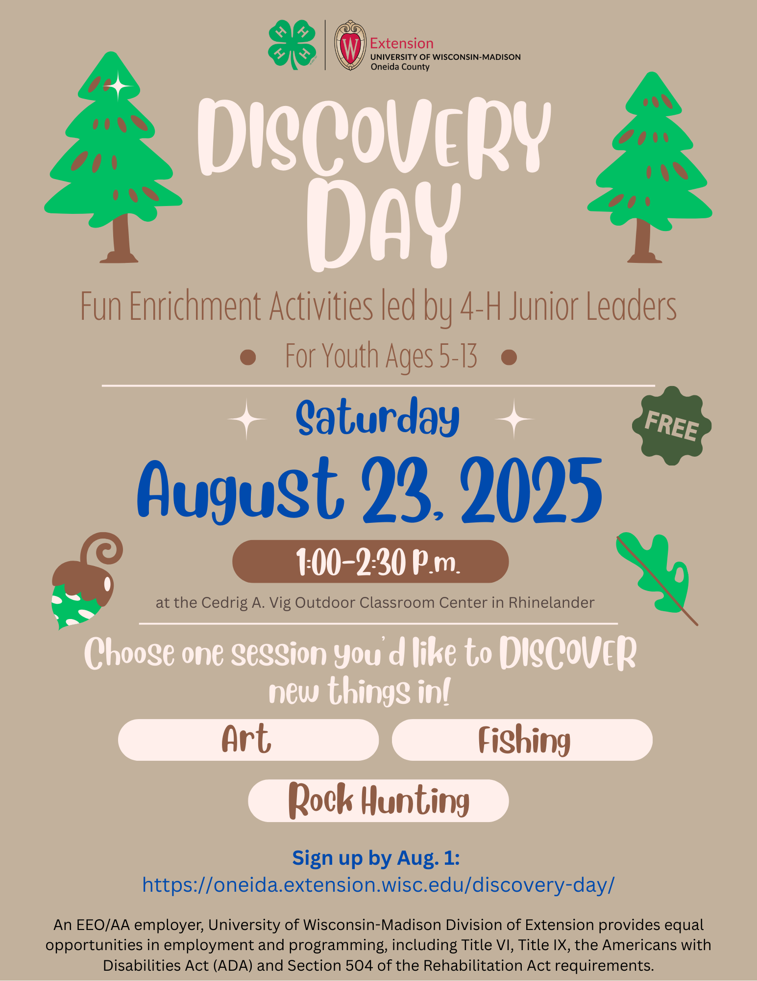 Youth Discovery Day: August 23