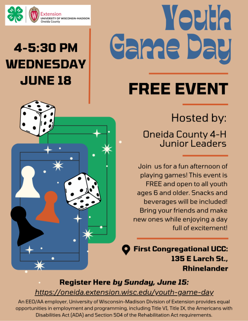 YOUTH GAME DAY – REGISTRATION CLOSES SOON!