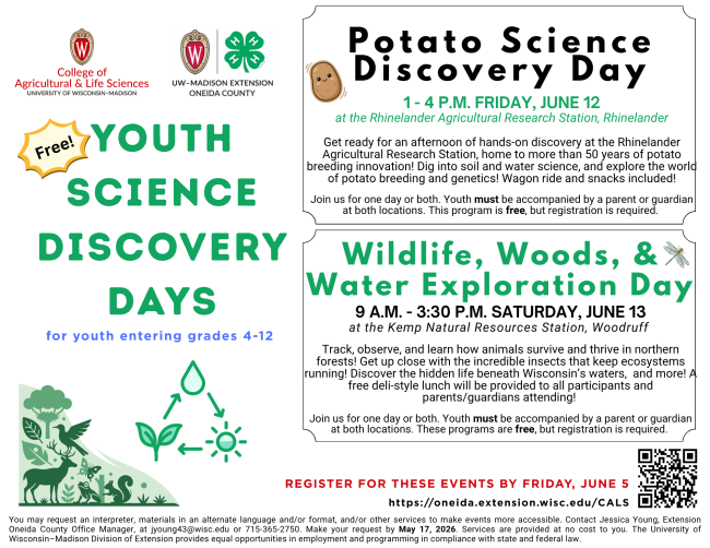 Flyer with program information specified below.