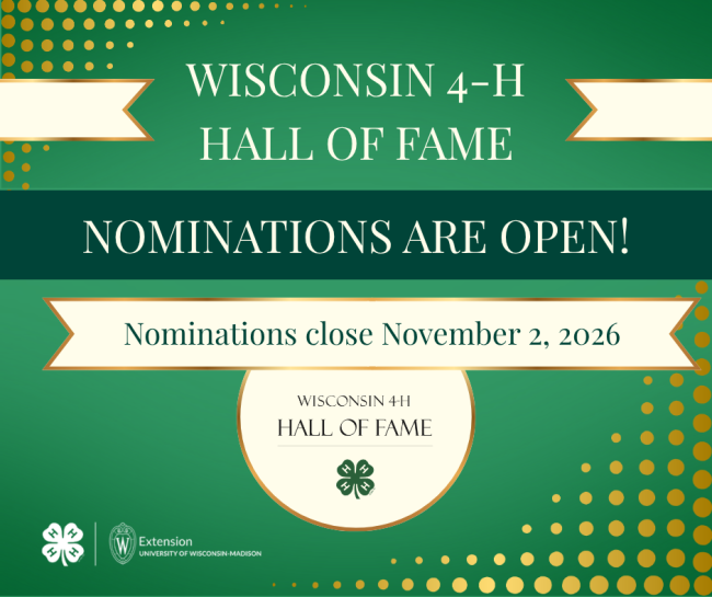 Wisconsin 4-H Hall of Fame: Nominations Open